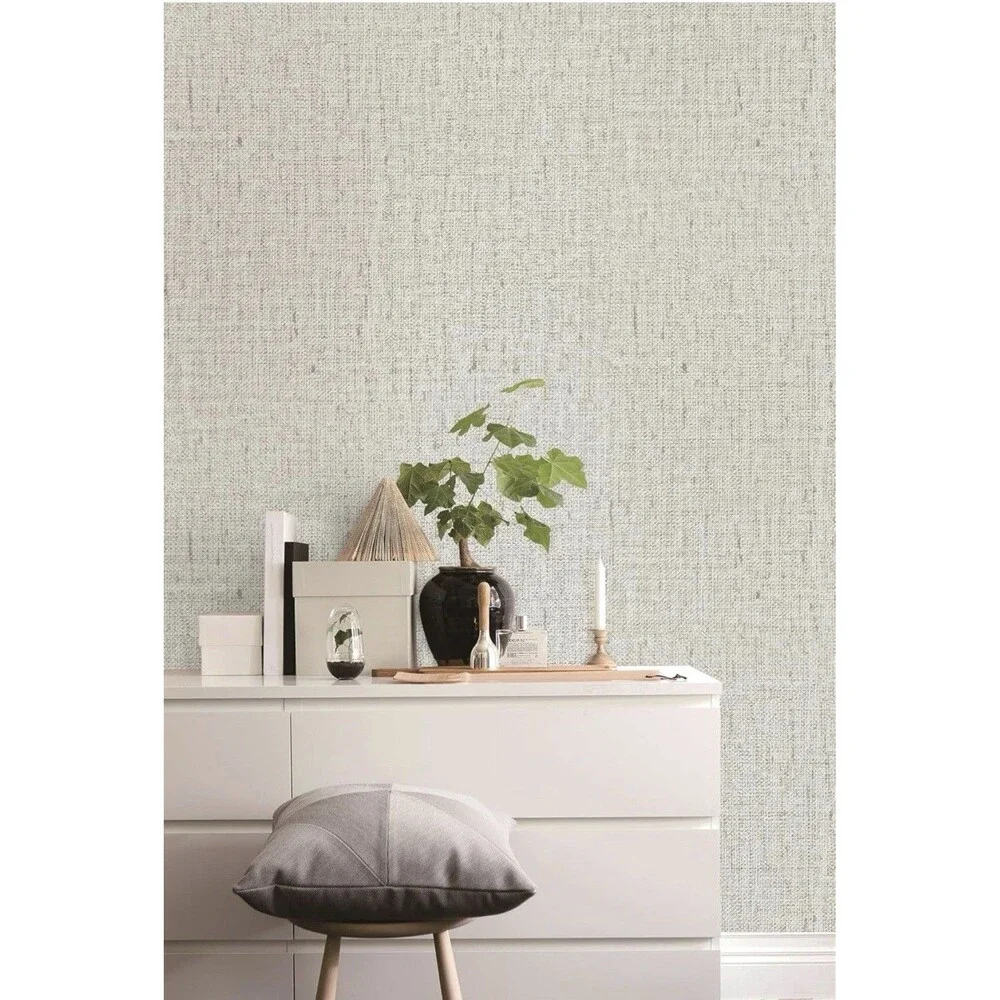 Beige Gray Wallpaper Grasscloth Peel Stick Wallpaper Contact Paper 15.7
